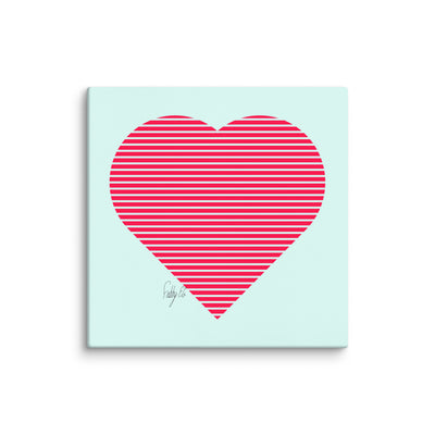 In love (passion heart stripes) canvas print