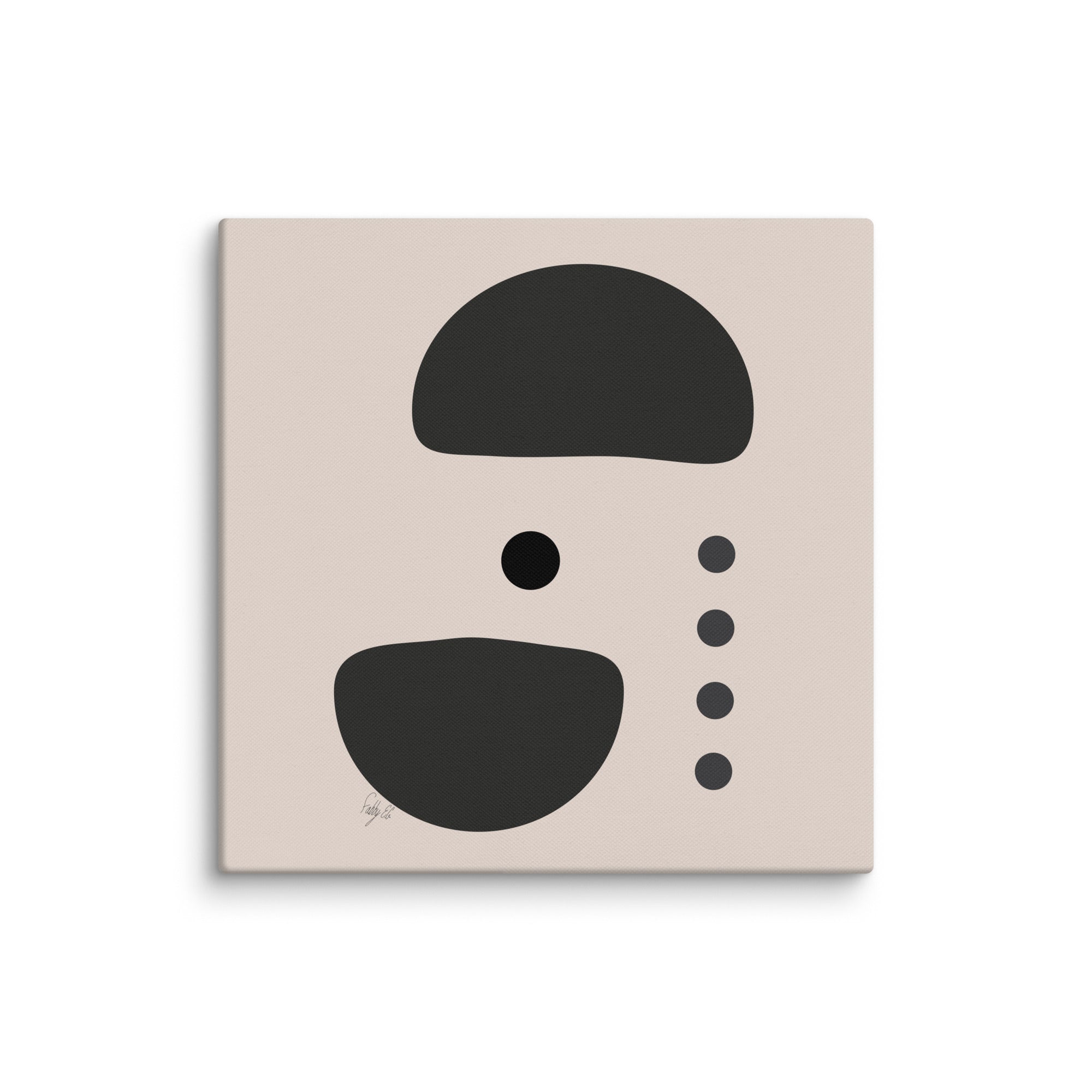 Dots taking sides Light pale canvas print