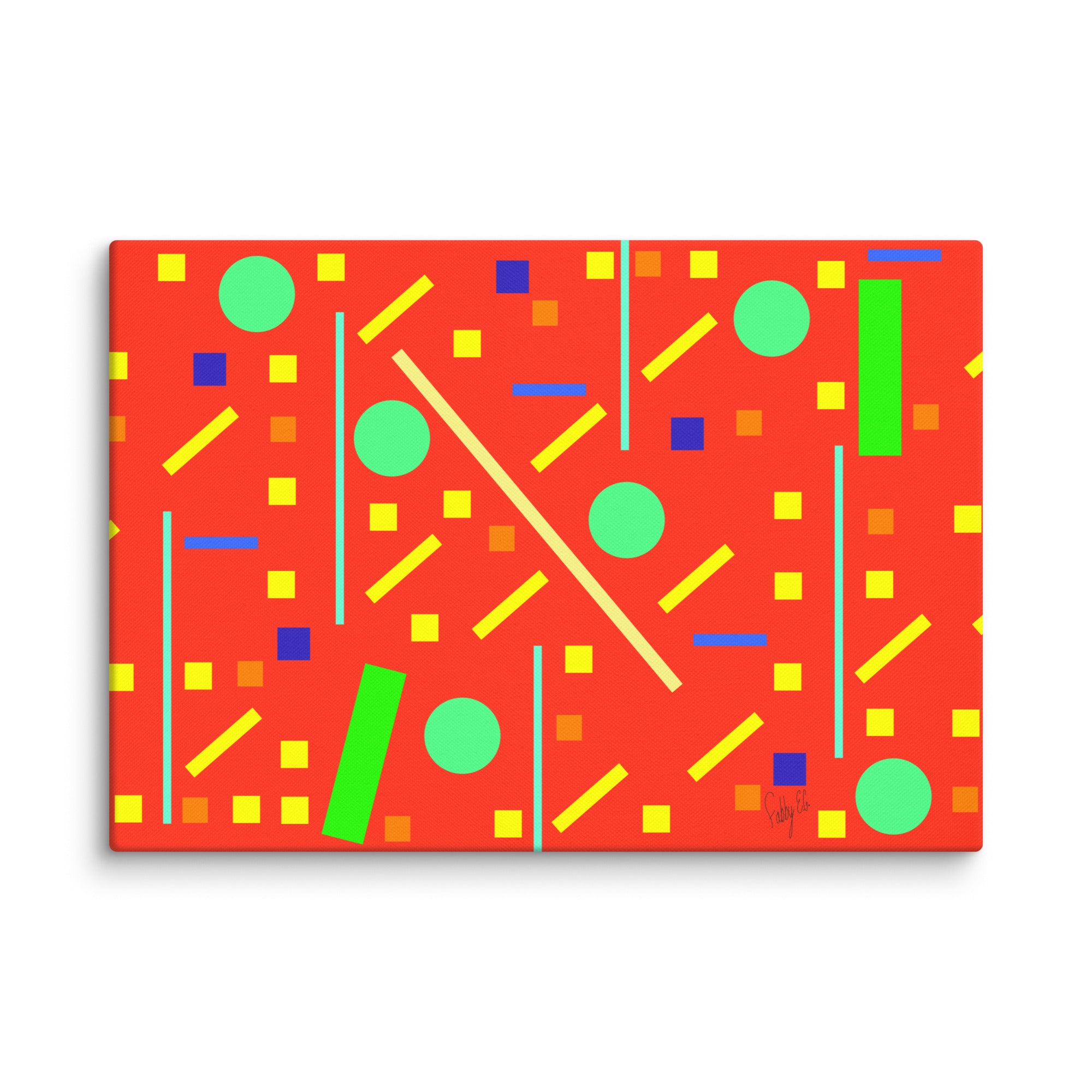 Squares and petite rectangles (orange) canvas print