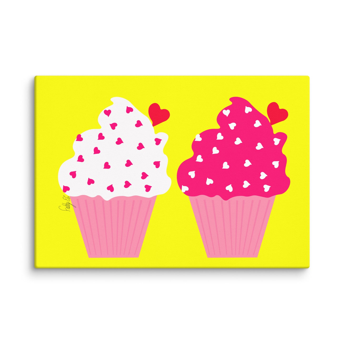 Cupcake love canvas print