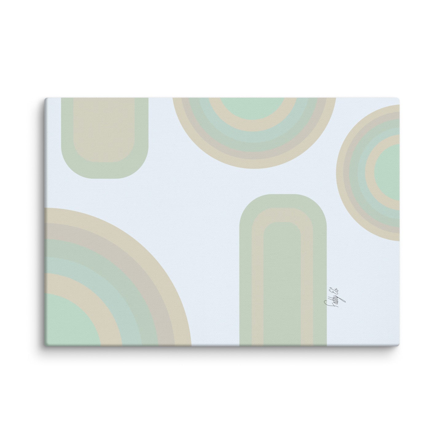 Neutral patterns blue canvas print