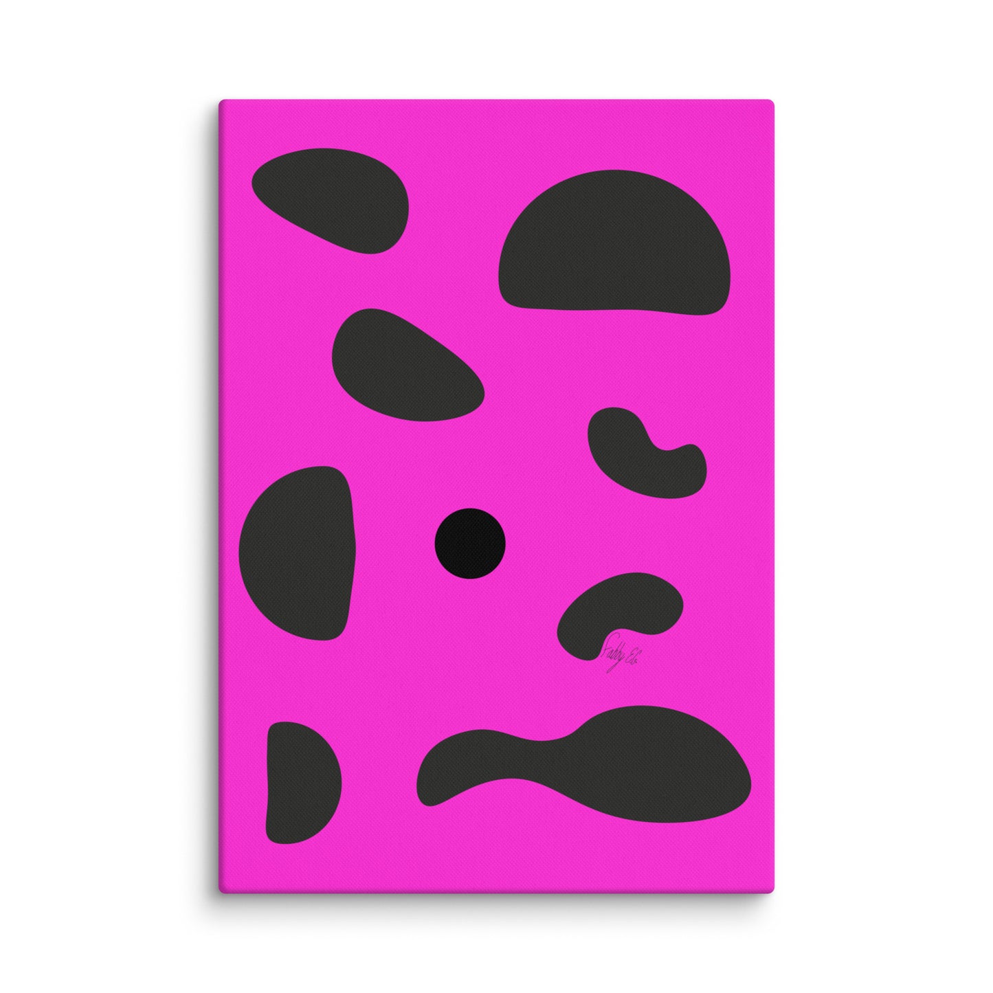 Dots pink canvas print