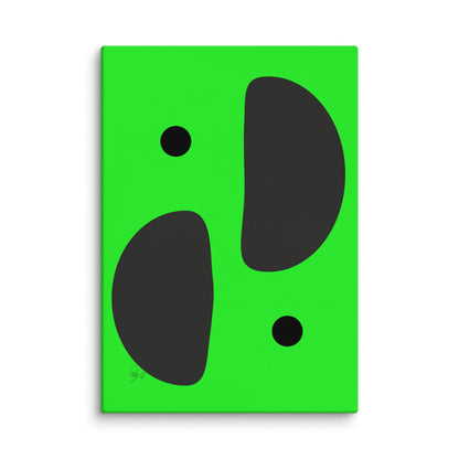 Mirror effect dots green canvas print