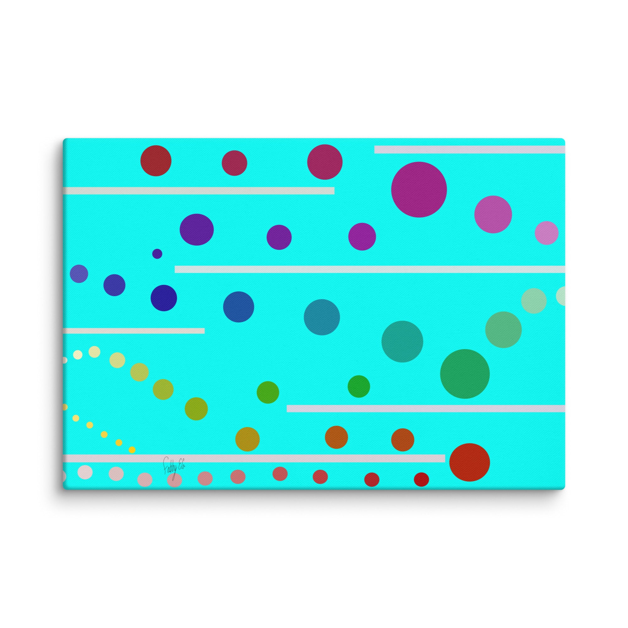 Follow along cyan blue canvas print