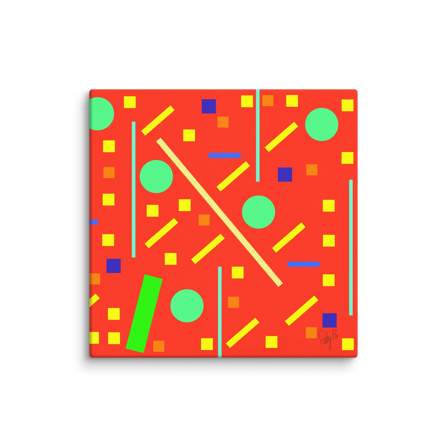 Squares and petite rectangles (orange) canvas print