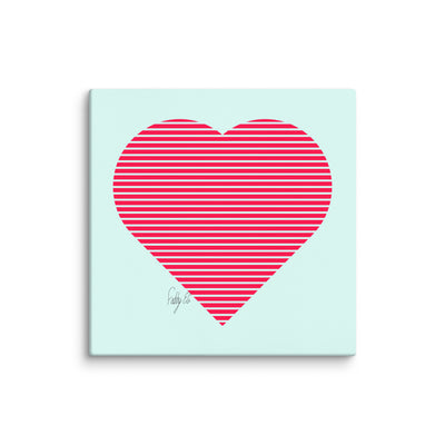 In love (passion heart stripes) canvas print