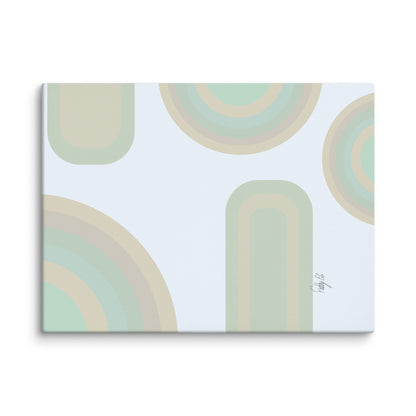 Neutral patterns blue canvas print