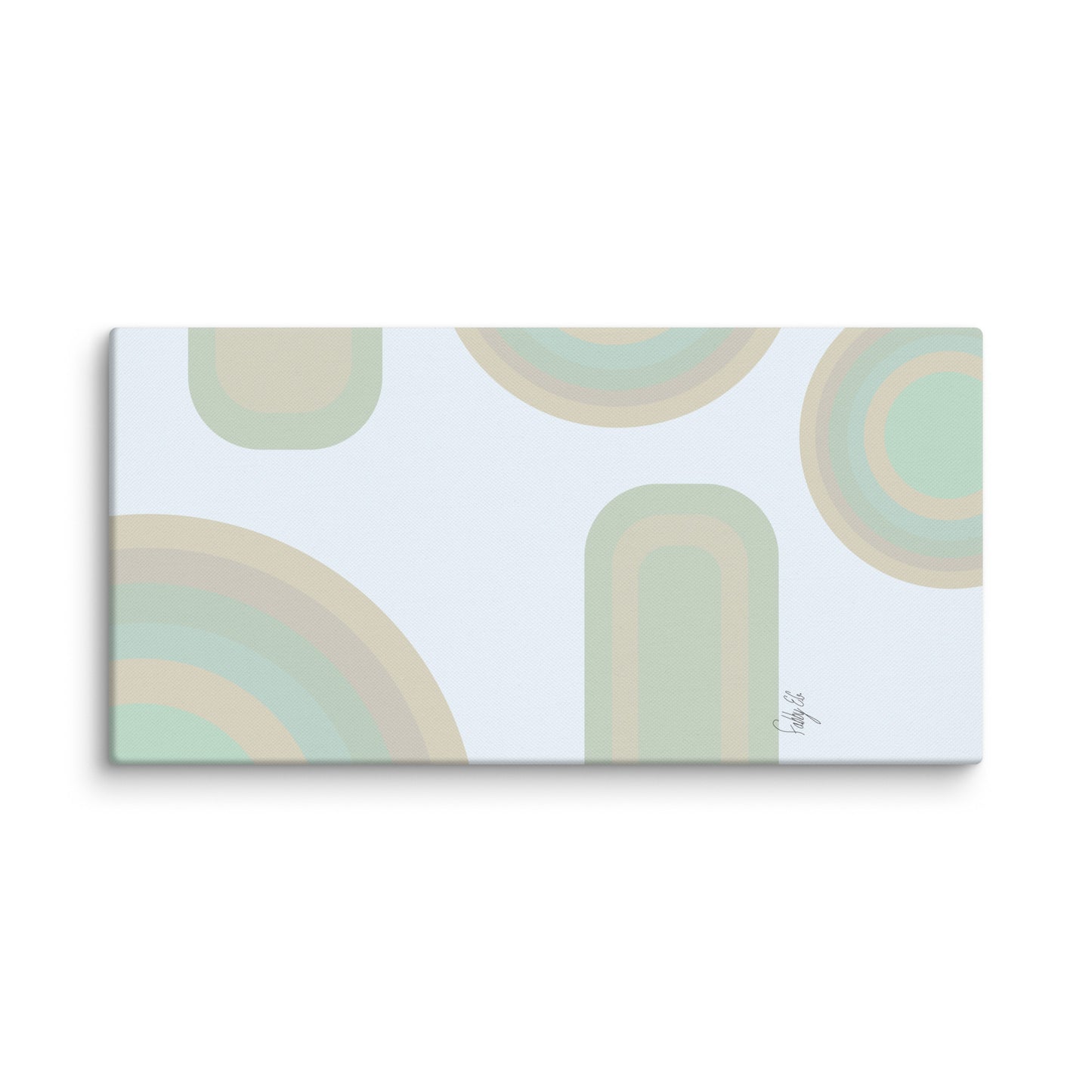 Neutral patterns blue canvas print