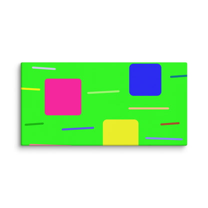 Time zone in a square green canvas print