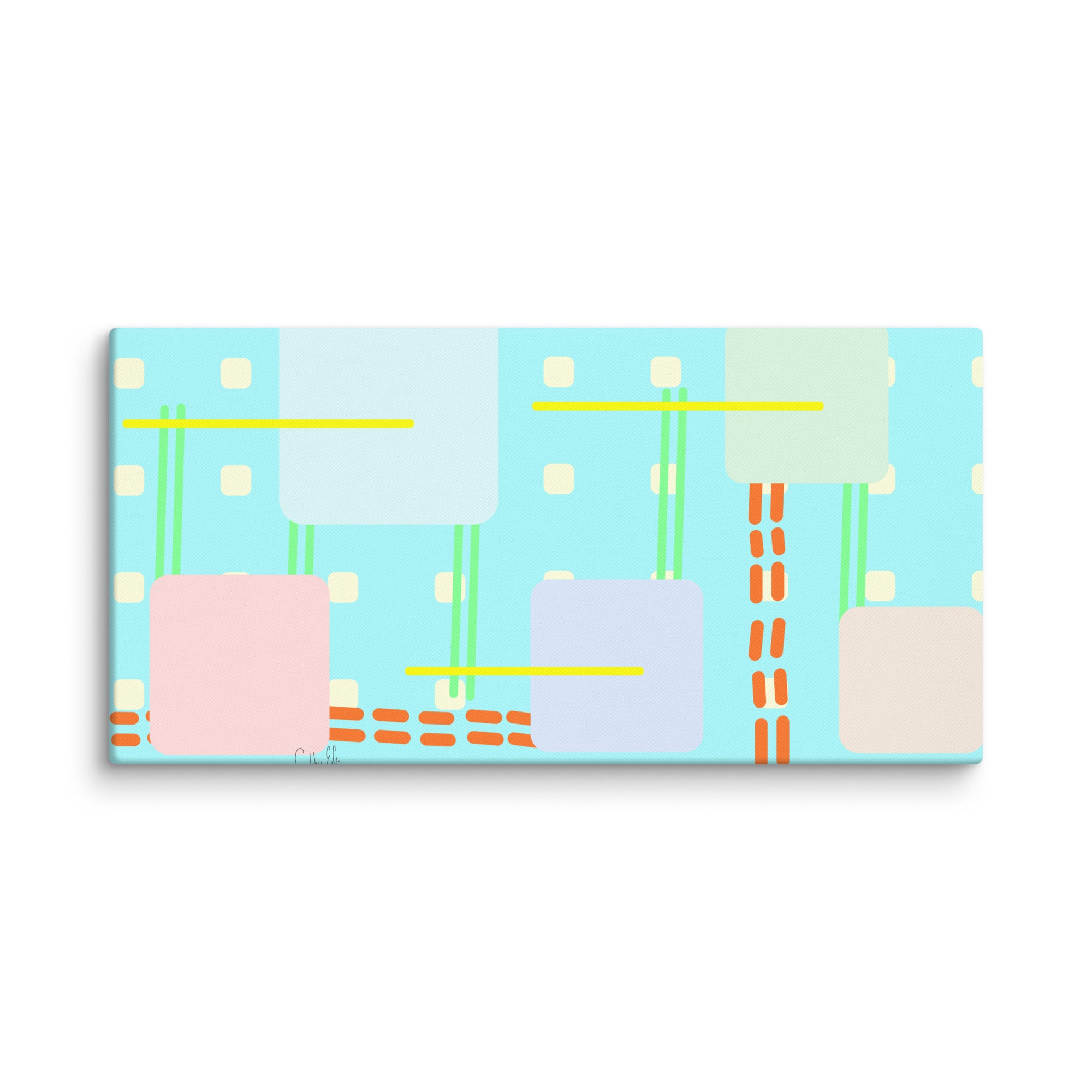 Off grid blue canvas print