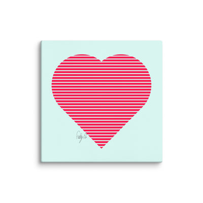 In love (passion heart stripes) canvas print