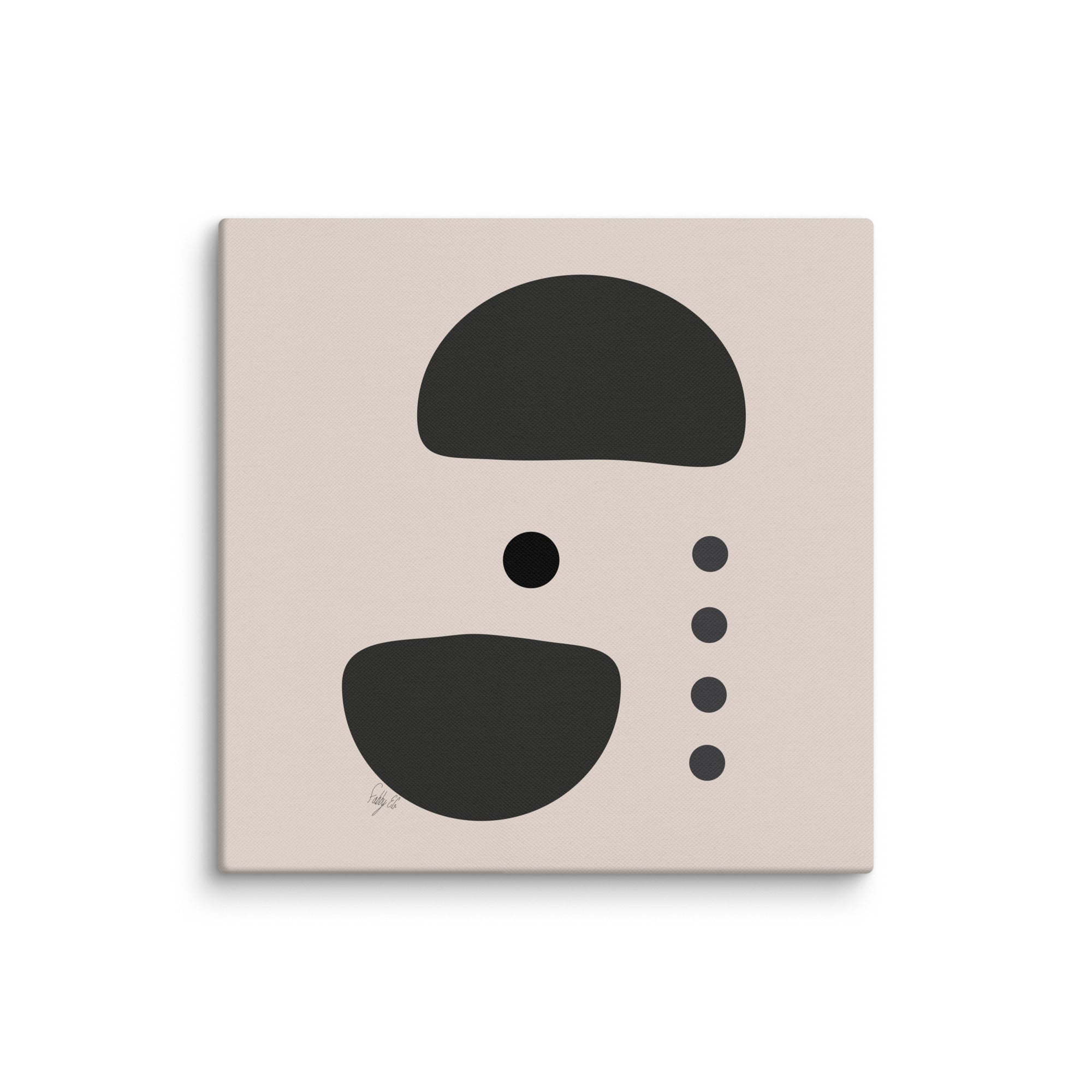 Dots taking sides Light pale canvas print