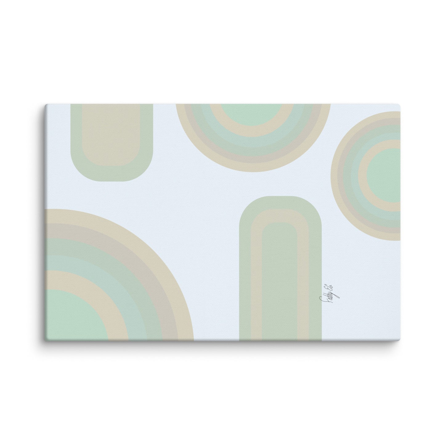 Neutral patterns blue canvas print