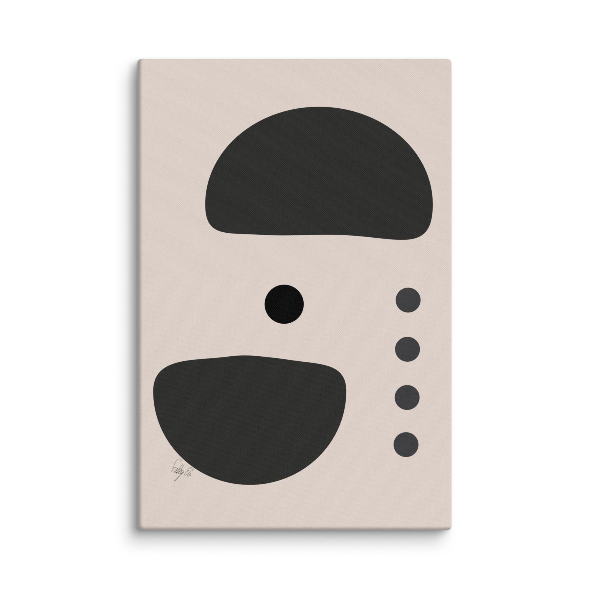 Dots taking sides Light pale canvas print