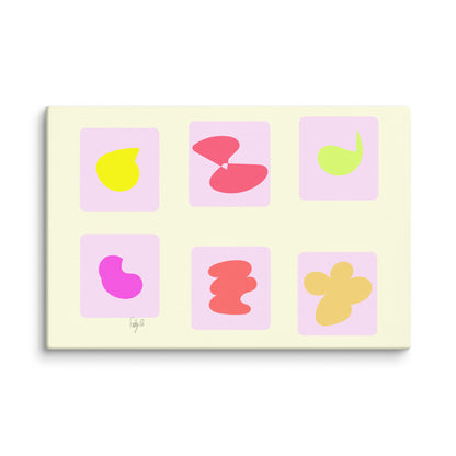 Pink squares in motion canvas print