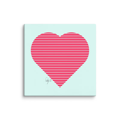 In love (passion heart stripes) canvas print