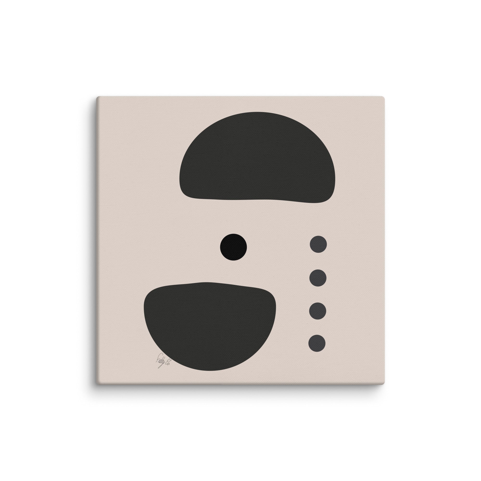 Dots taking sides Light pale canvas print