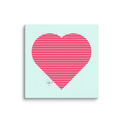 In love (passion heart stripes) canvas print