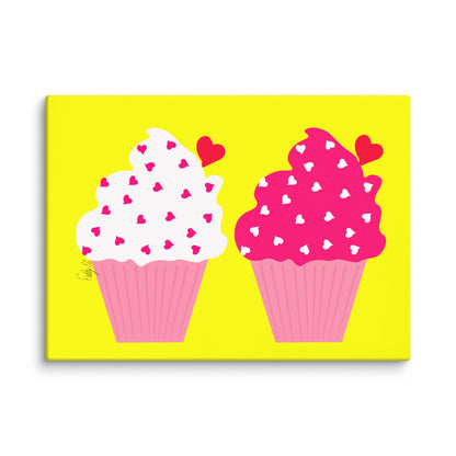 Cupcake love canvas print