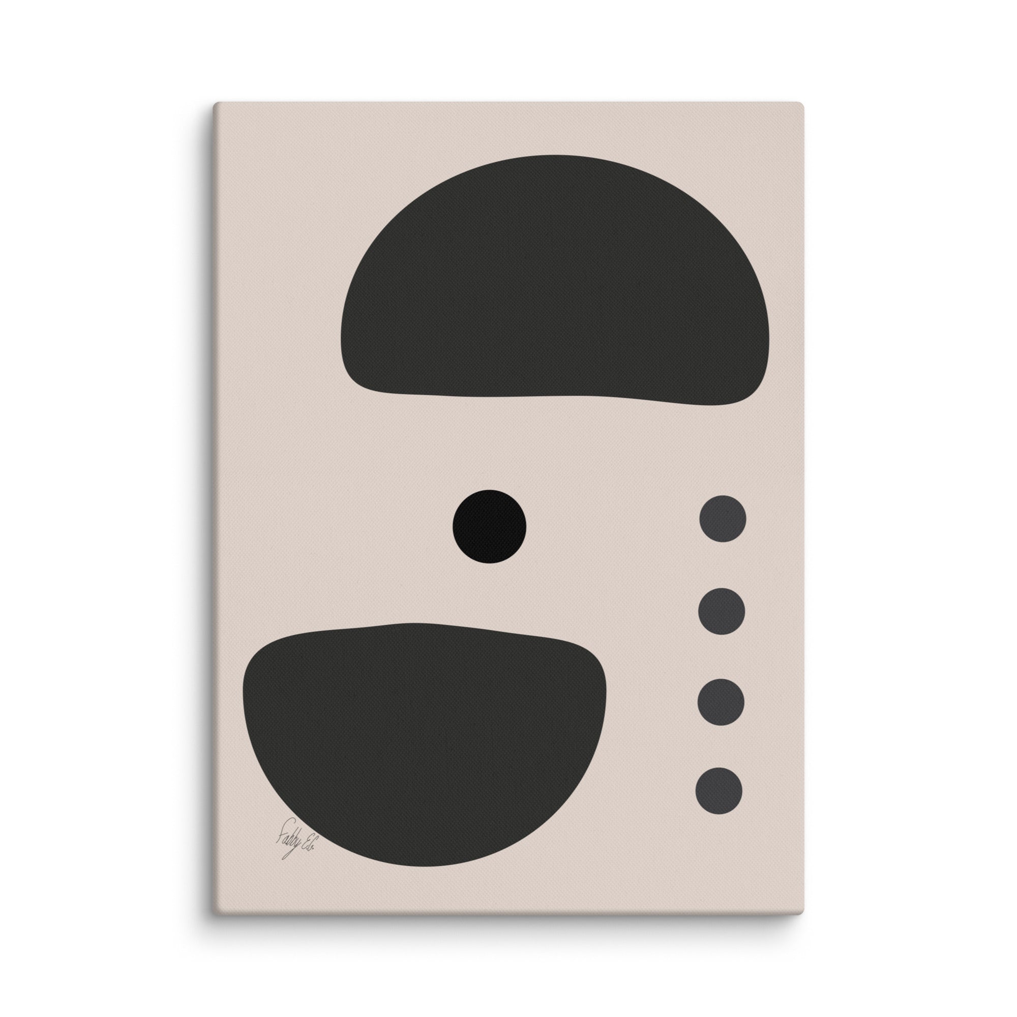 Dots taking sides Light pale canvas print