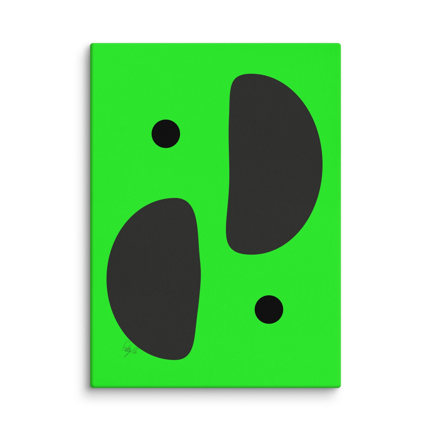 Mirror effect dots green canvas print