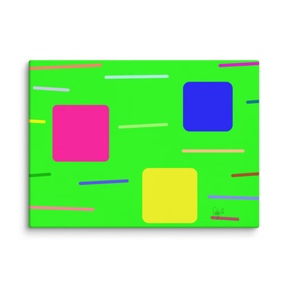 Time zone in a square green canvas print