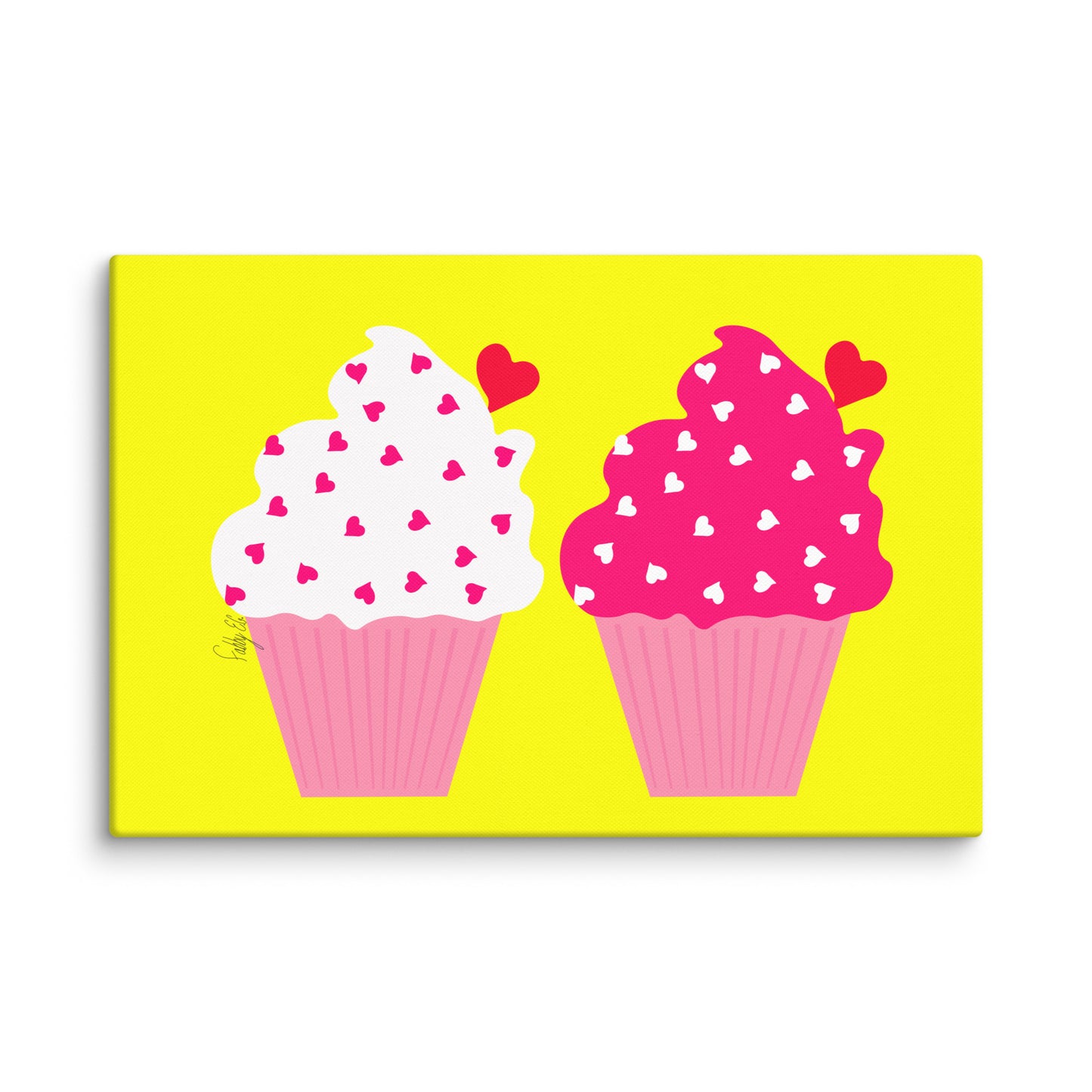 Cupcake love canvas print