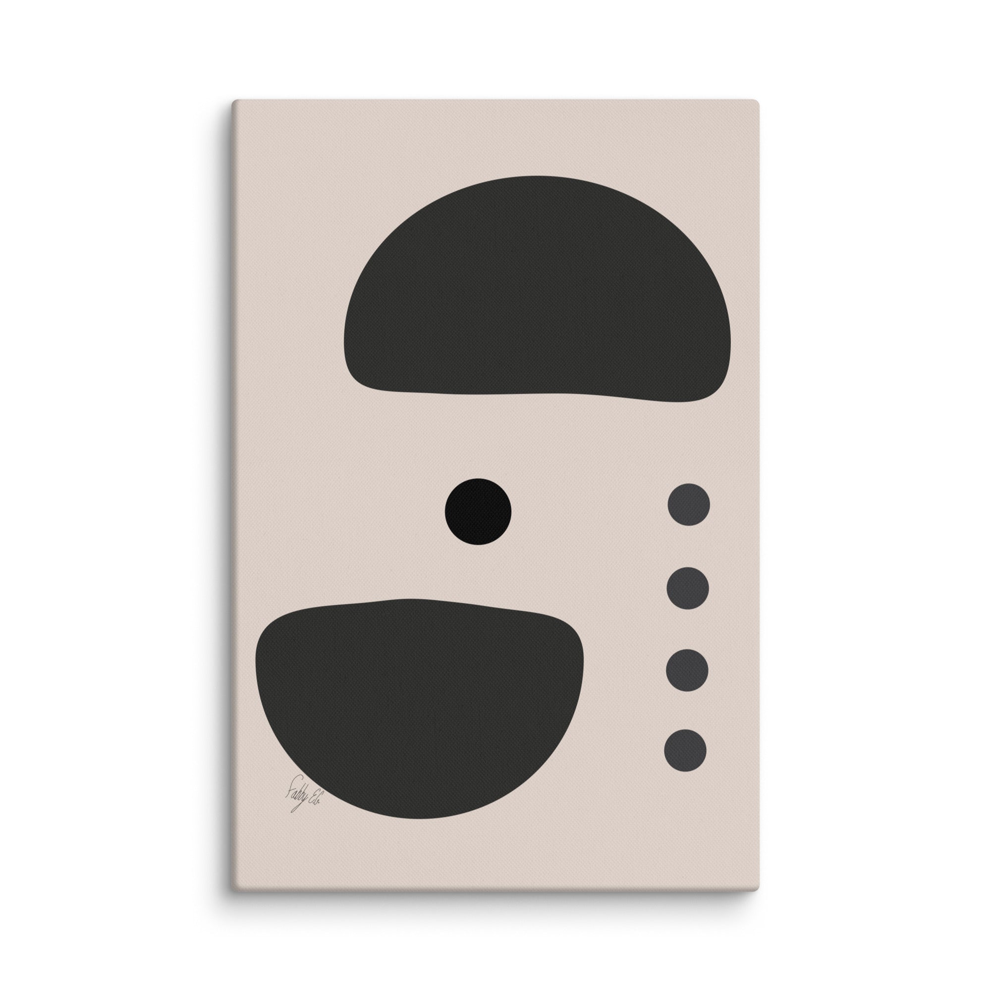 Dots taking sides Light pale canvas print