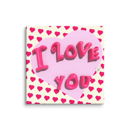 I love you heart canvas print