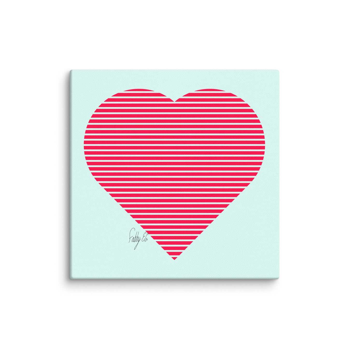 In love (passion heart stripes) canvas print