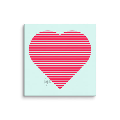 In love (passion heart stripes) canvas print