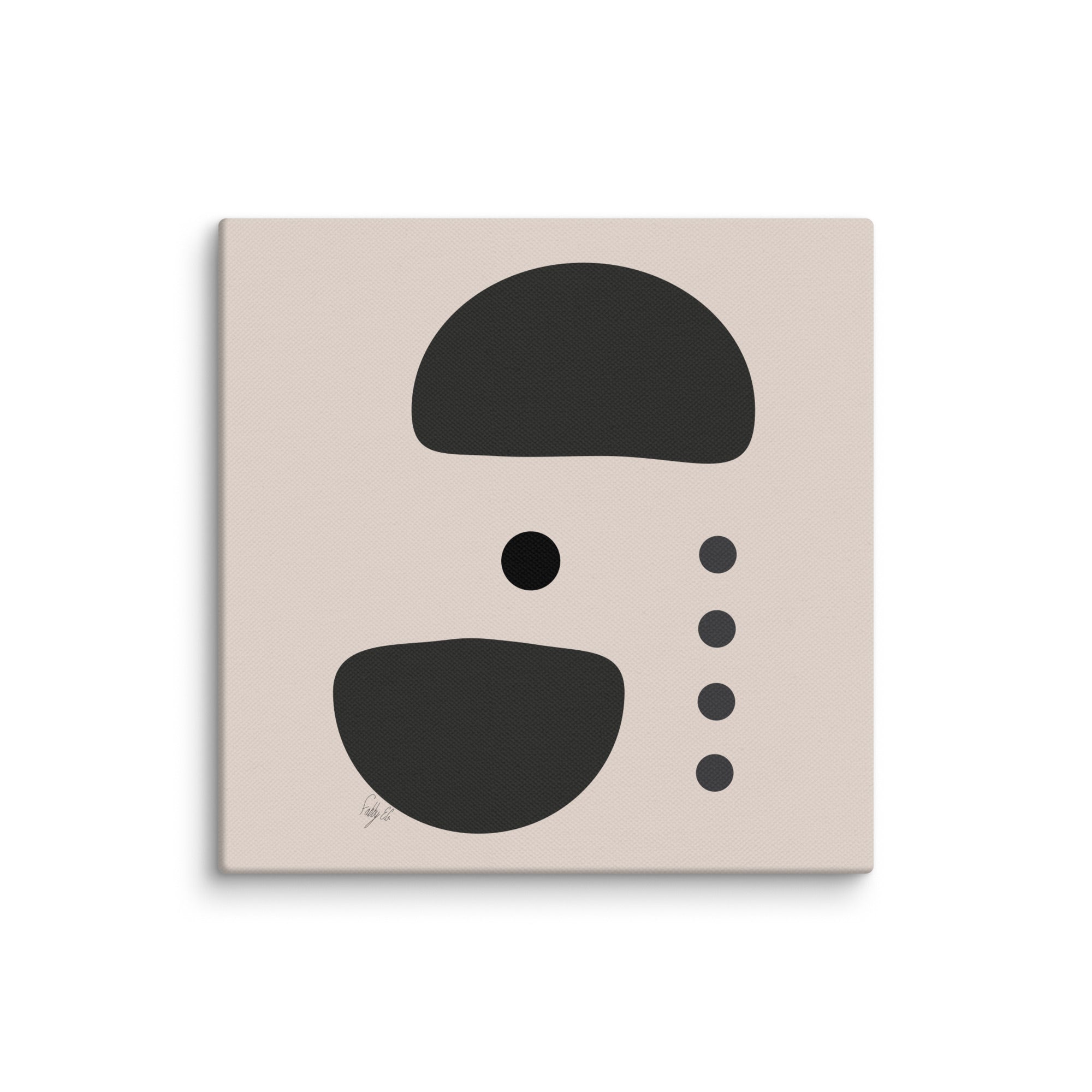 Dots taking sides Light pale canvas print