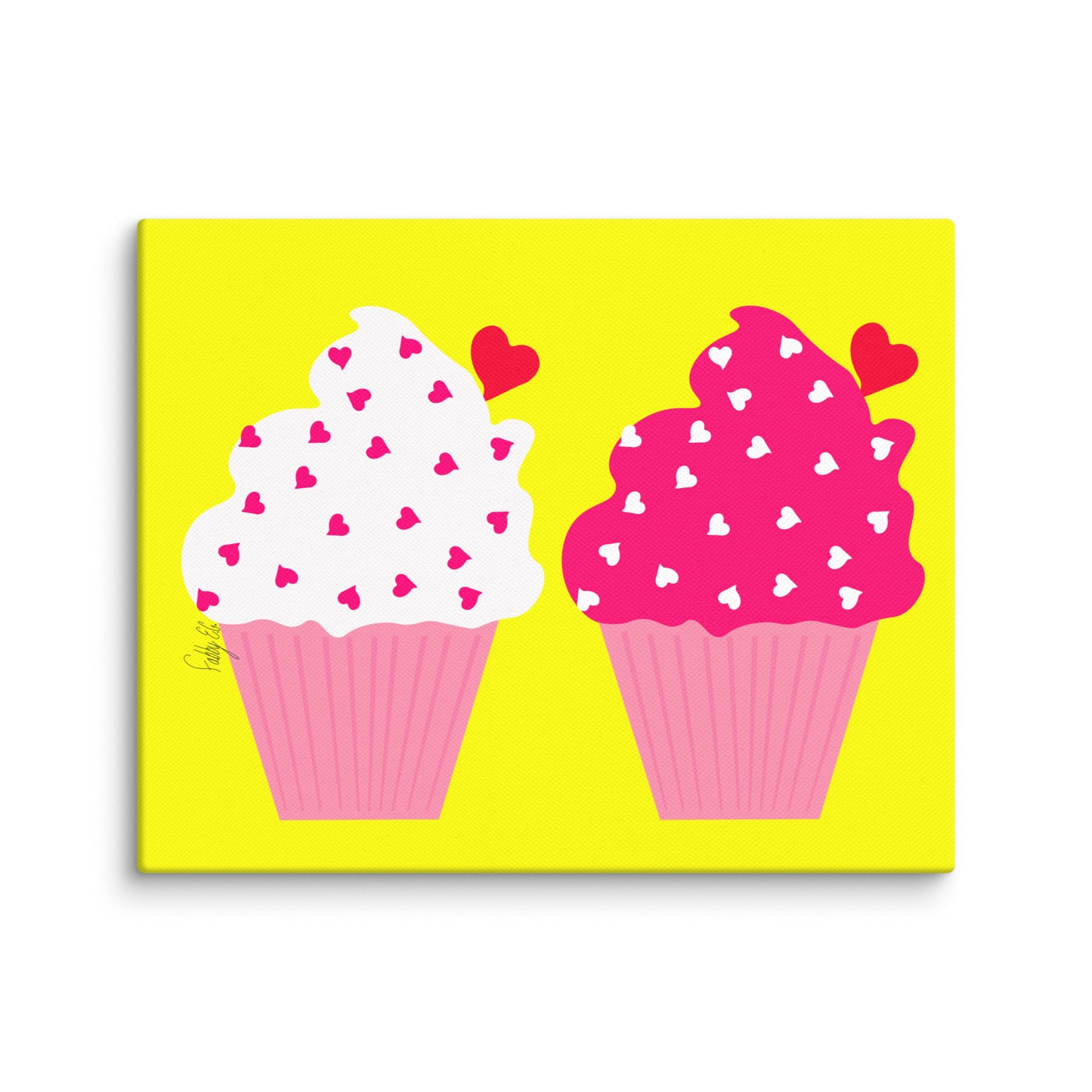 Cupcake love canvas print