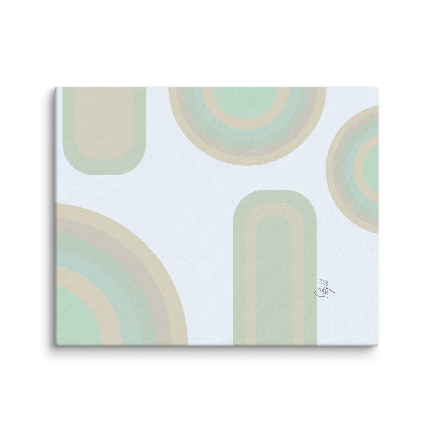 Neutral patterns blue canvas print