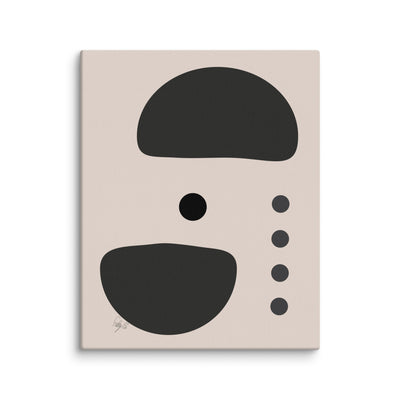 Dots taking sides Light pale canvas print