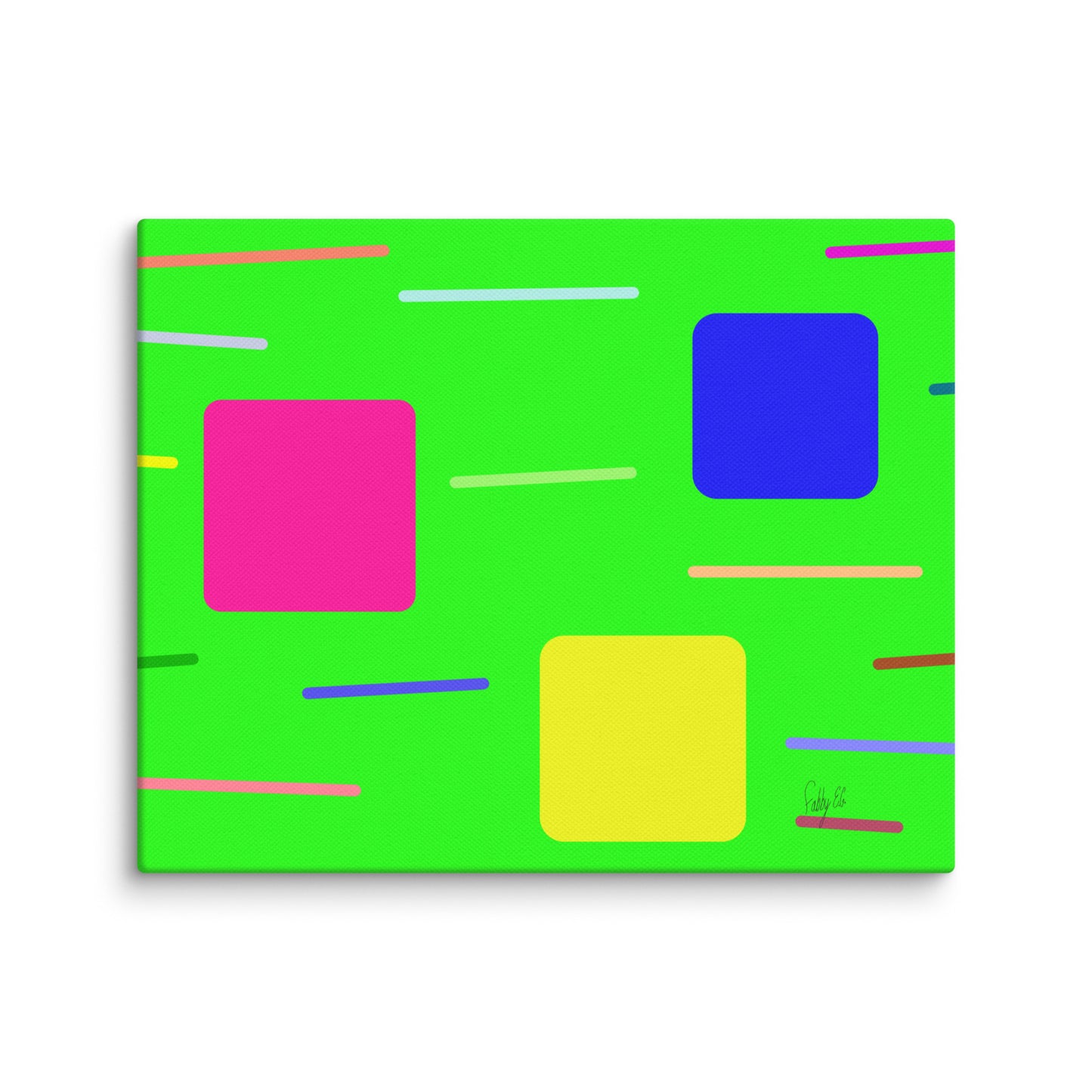 Time zone in a square green canvas print