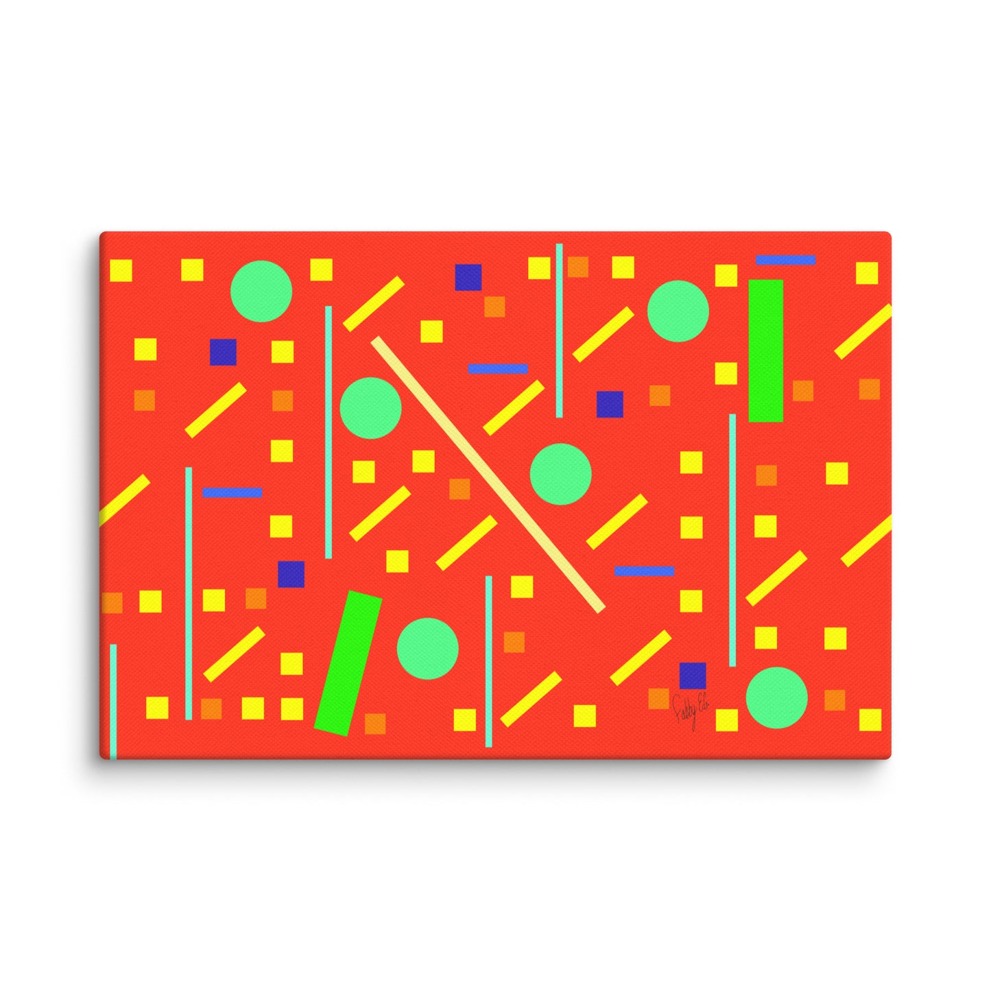 Squares and petite rectangles (orange) canvas print