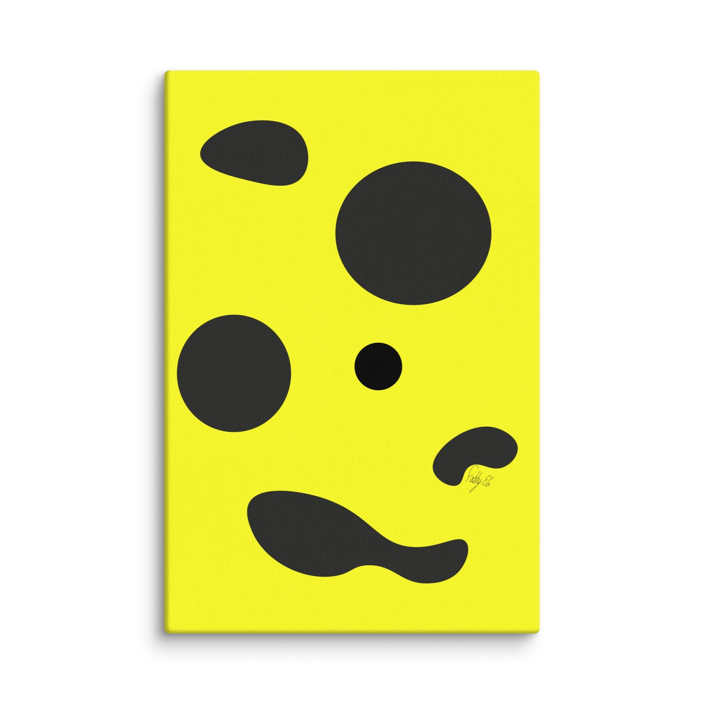 Dots yellow canvas print