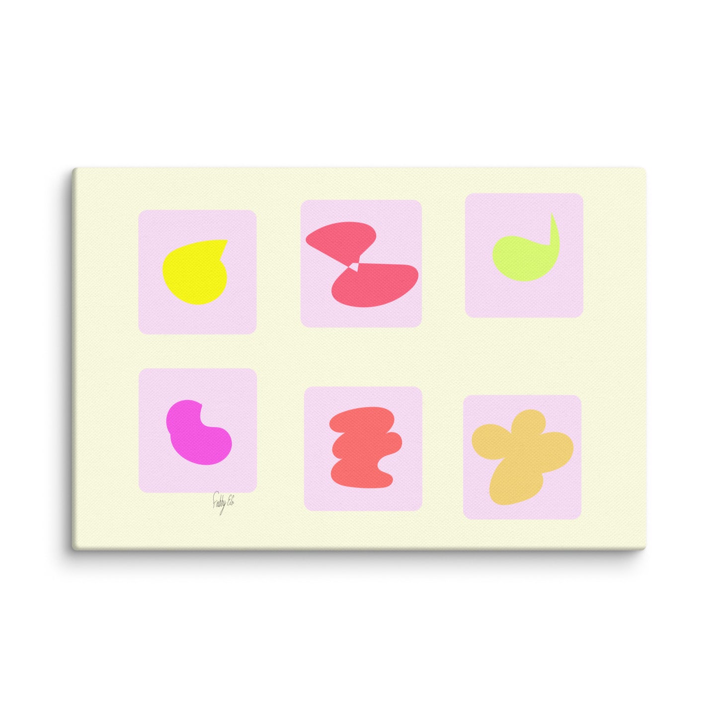 Pink squares in motion canvas print