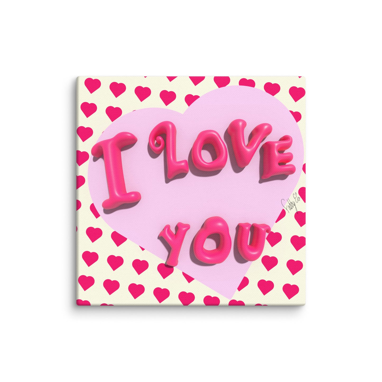 I love you heart canvas print