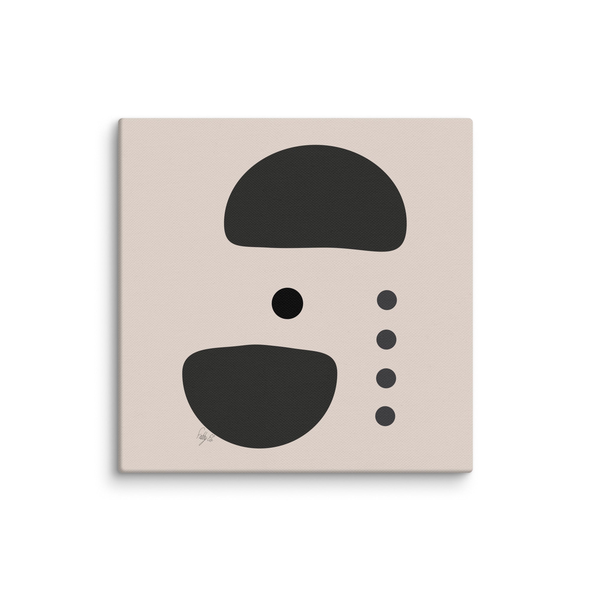 Dots taking sides Light pale canvas print