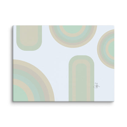 Neutral patterns blue canvas print