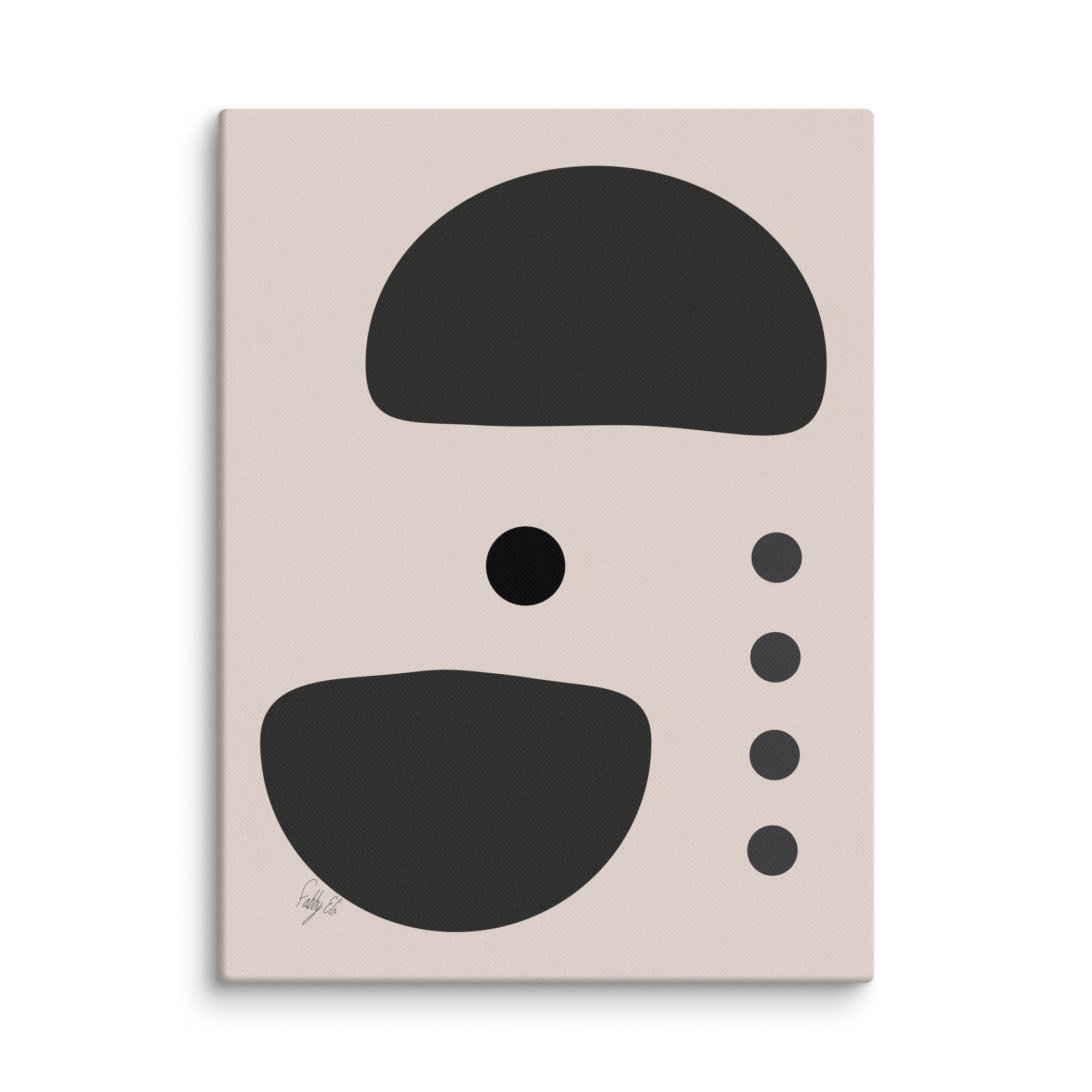 Dots taking sides Light pale canvas print