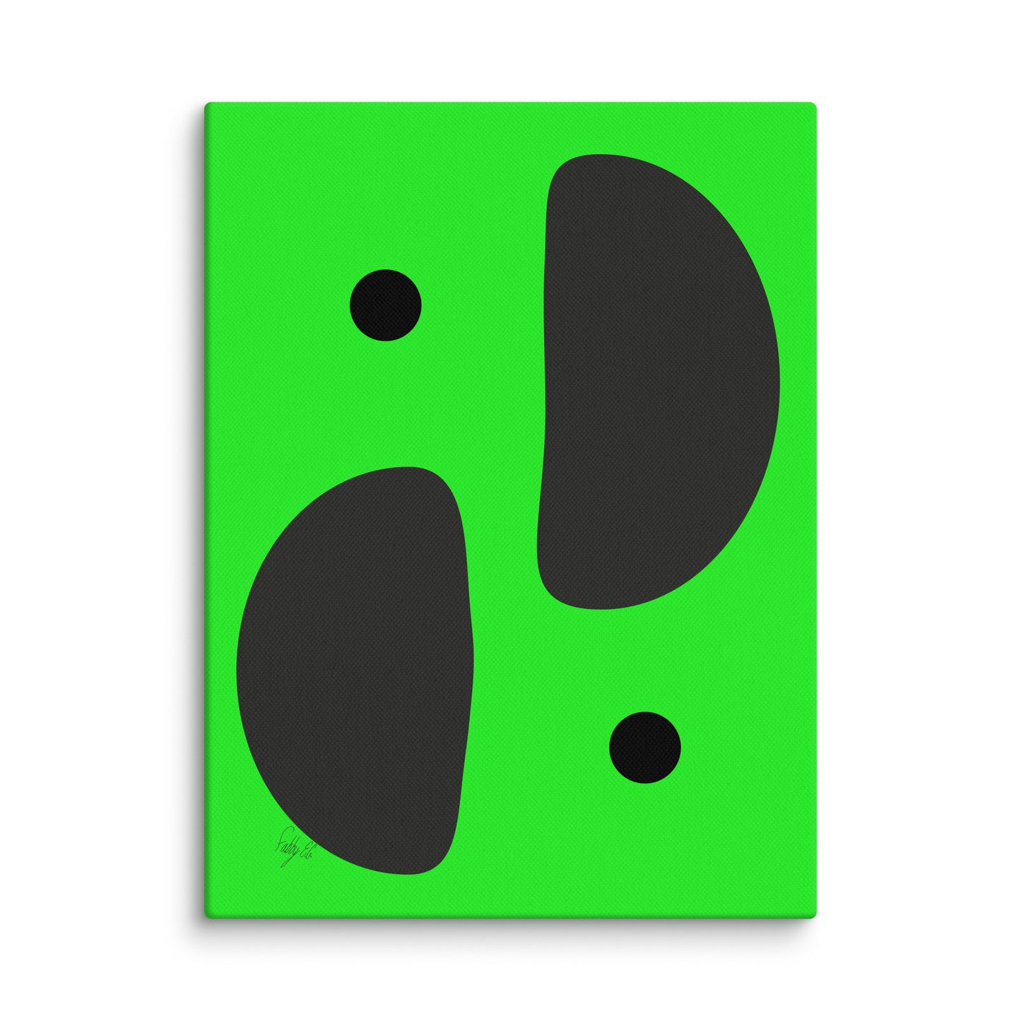 Mirror effect dots green canvas print