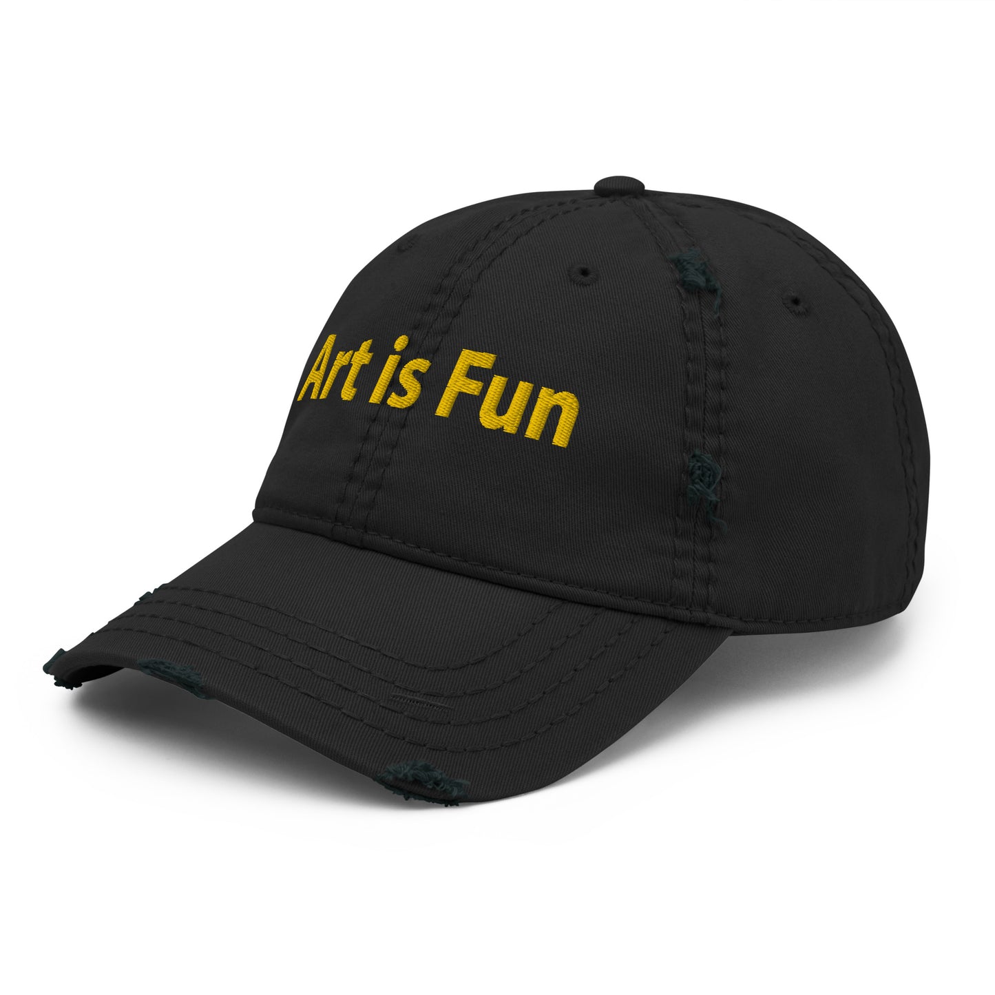 Art is fun, embroidery Distressed hat