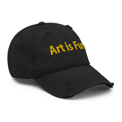 Art is fun, embroidery Distressed hat