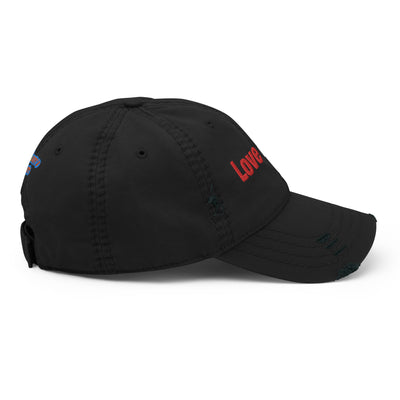 Love my art, embroidery Distressed hat