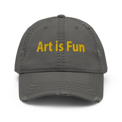 Art is fun, embroidery Distressed hat