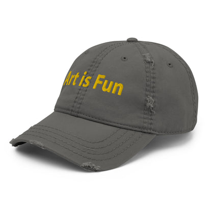 Art is fun, embroidery Distressed hat