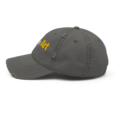 Love my art, embroidery Distressed hat